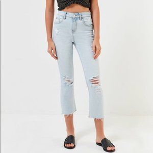 BDG Kick Flare Highrise Cropped Distressed Jeans